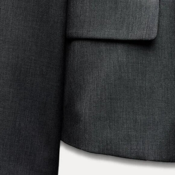 ZARA WOMEN’S FITTED SHOULDER PAD BLAZER - Picture 7 of 7